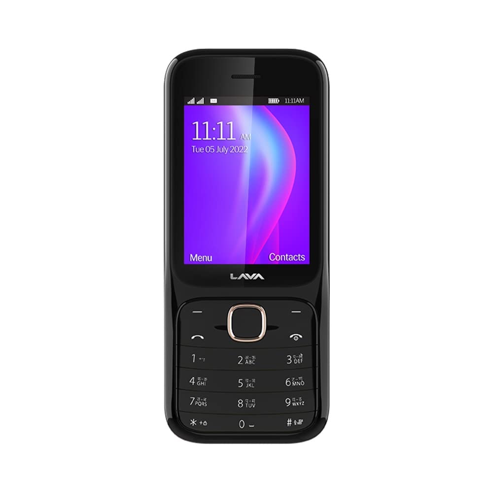 Lava Gem Power (Blue Chrome) - Dual sim Keypad Mobile with 2.8" Big Screen, Smart AI Battery and Auto Call Recording