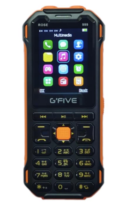 Gfive 999 Four Sim Support  Mobile  (Black-Orange)(New Sealed Pack)