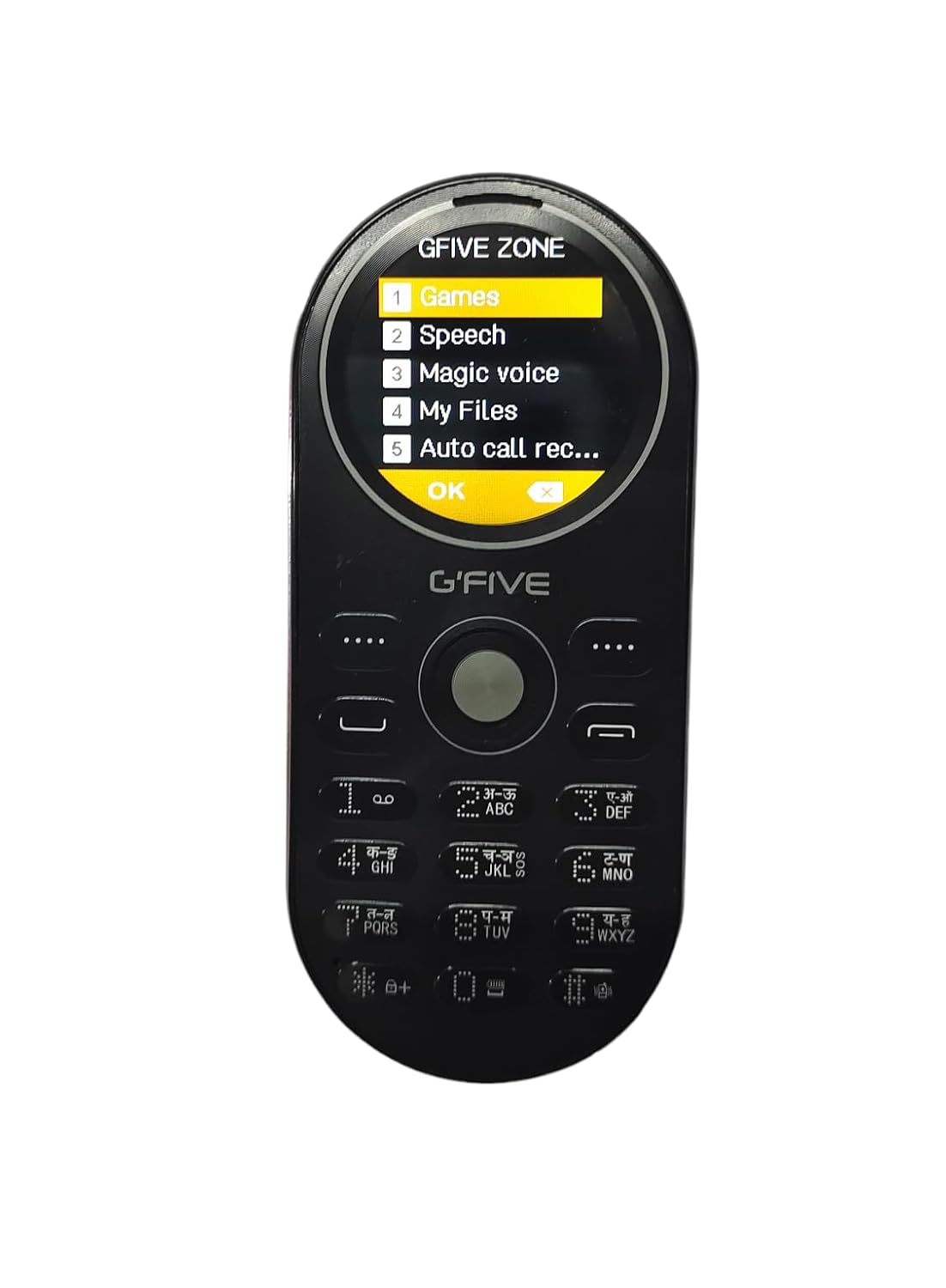 Gfive U229 Round Screen Keypad Mobile with Magic Voice System (Black)