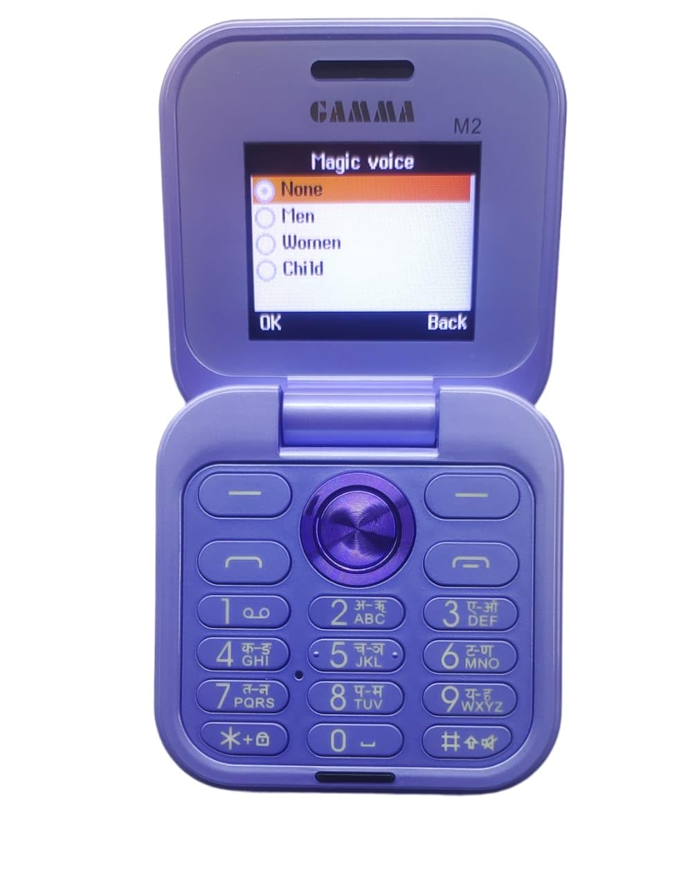 Gamma M2 Flip Keypad Phone with Magic Voice System (Blue)(New Sealed Pack)