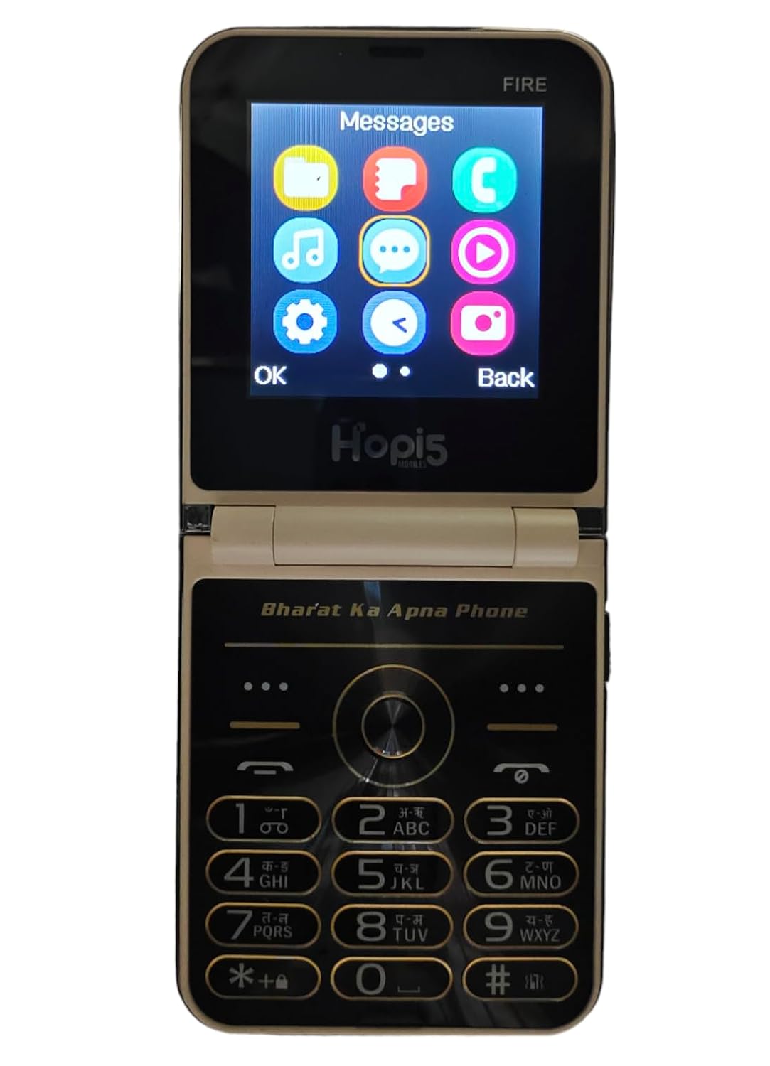 LEYSKY Hopi5 HI1 Flip Phone with Magic Voice System (Black-Gold)