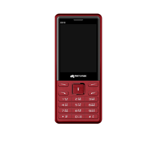 Micromax X818 Maroon big font keypad mobile phone with big screen