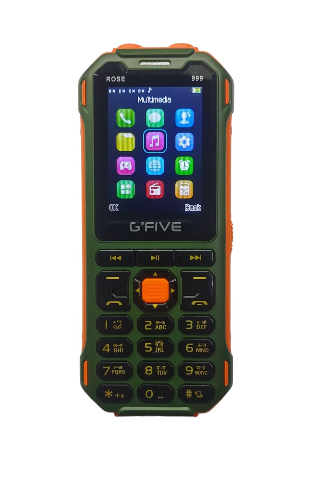 Gfive 999 Four Sim Support  Mobile  (Black-Orange)(New Sealed Pack)