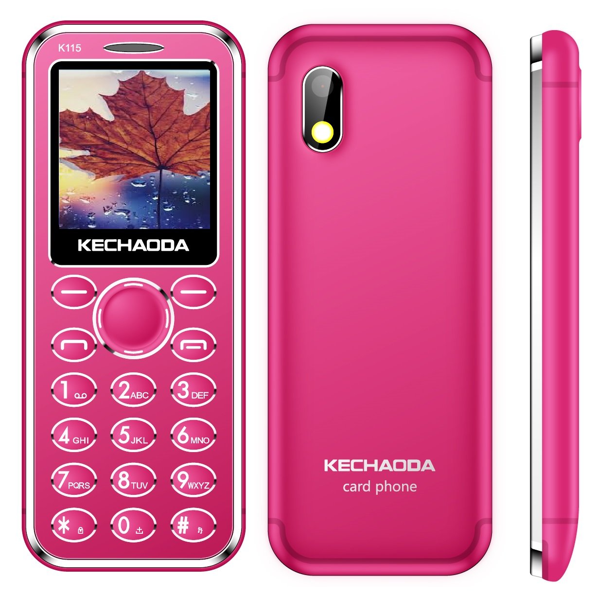 Kechaoda K115 card Size Phone(Black-Pink, 32GB)