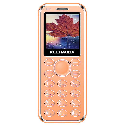 KECHAODA K115 Slim Card Size Dual Sim Phone with External Memory Slot 3.66cm (1.44-inch) Display Only Mobile Phone & Charging Cable in Box - Orange