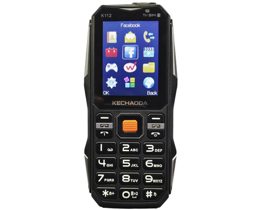 Kechaoda K112, Triple Sim Phone (Black) Speaker , DJ Sound with Power Bank System (New Seal-Packed)