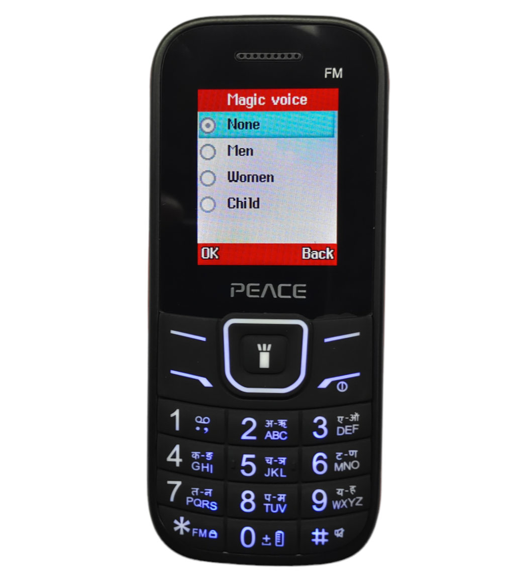 Peace Fm-1 Voice changer Dual Sim keypad Mobile with Magic Voice System