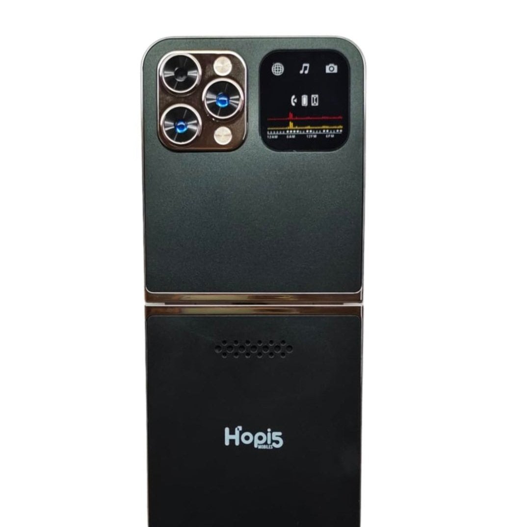 LEYSKY Hopi5 HI1 Flip Phone with Magic Voice System (Black-Gold)