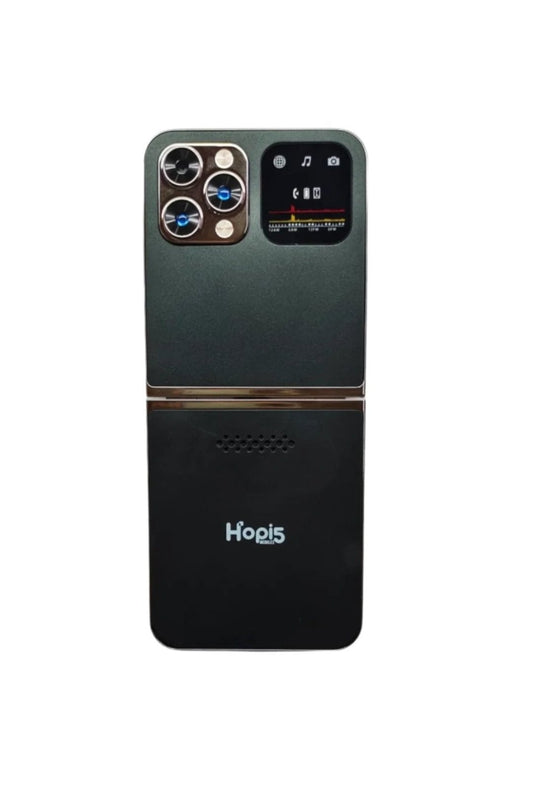 LEYSKY Hopi5 HI1 Flip Phone with Magic Voice System (Black-Gold)