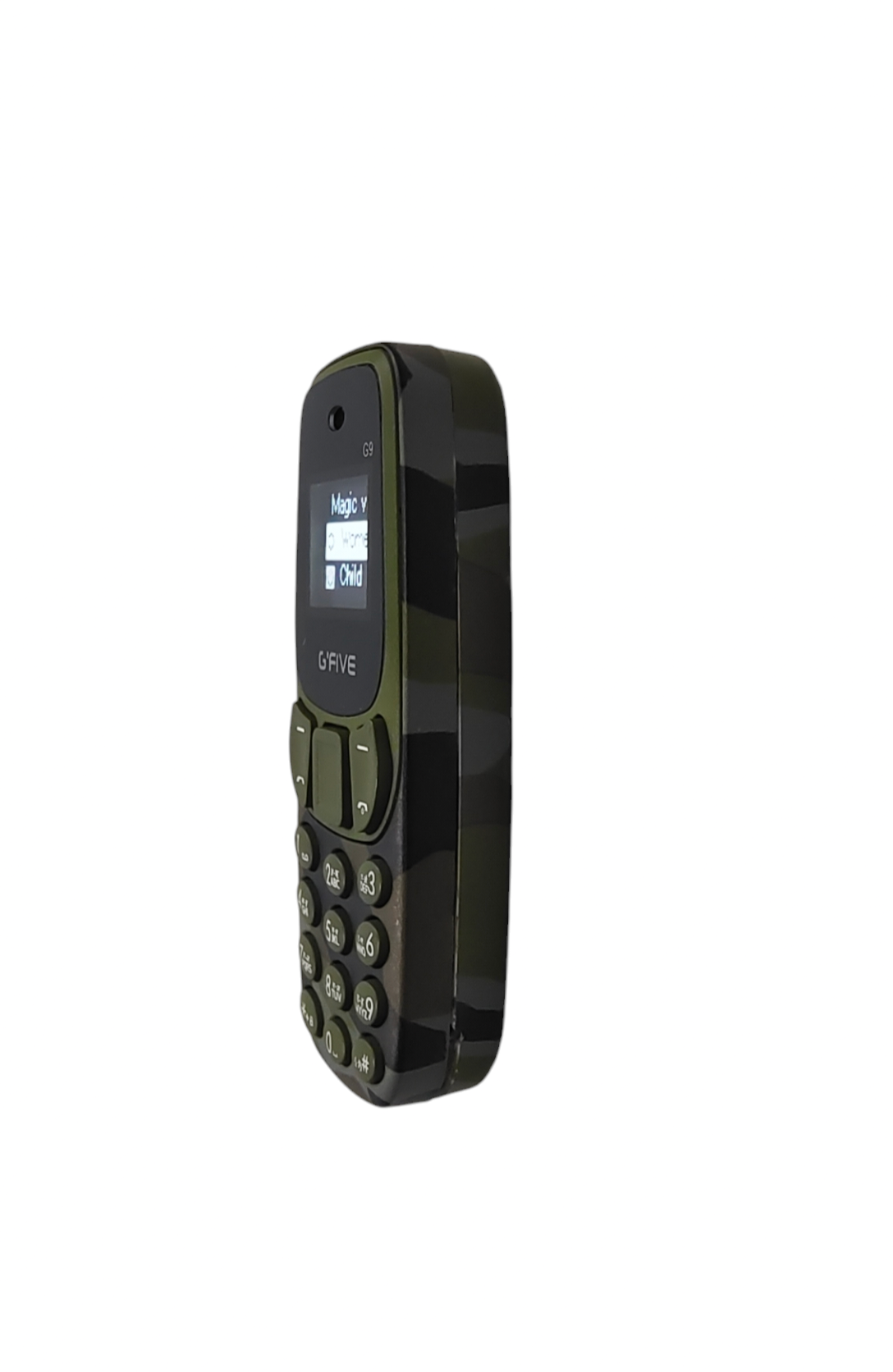 G'Five G9 Smallest KEYPAD Mobile with Magic Voice System (Army Green)