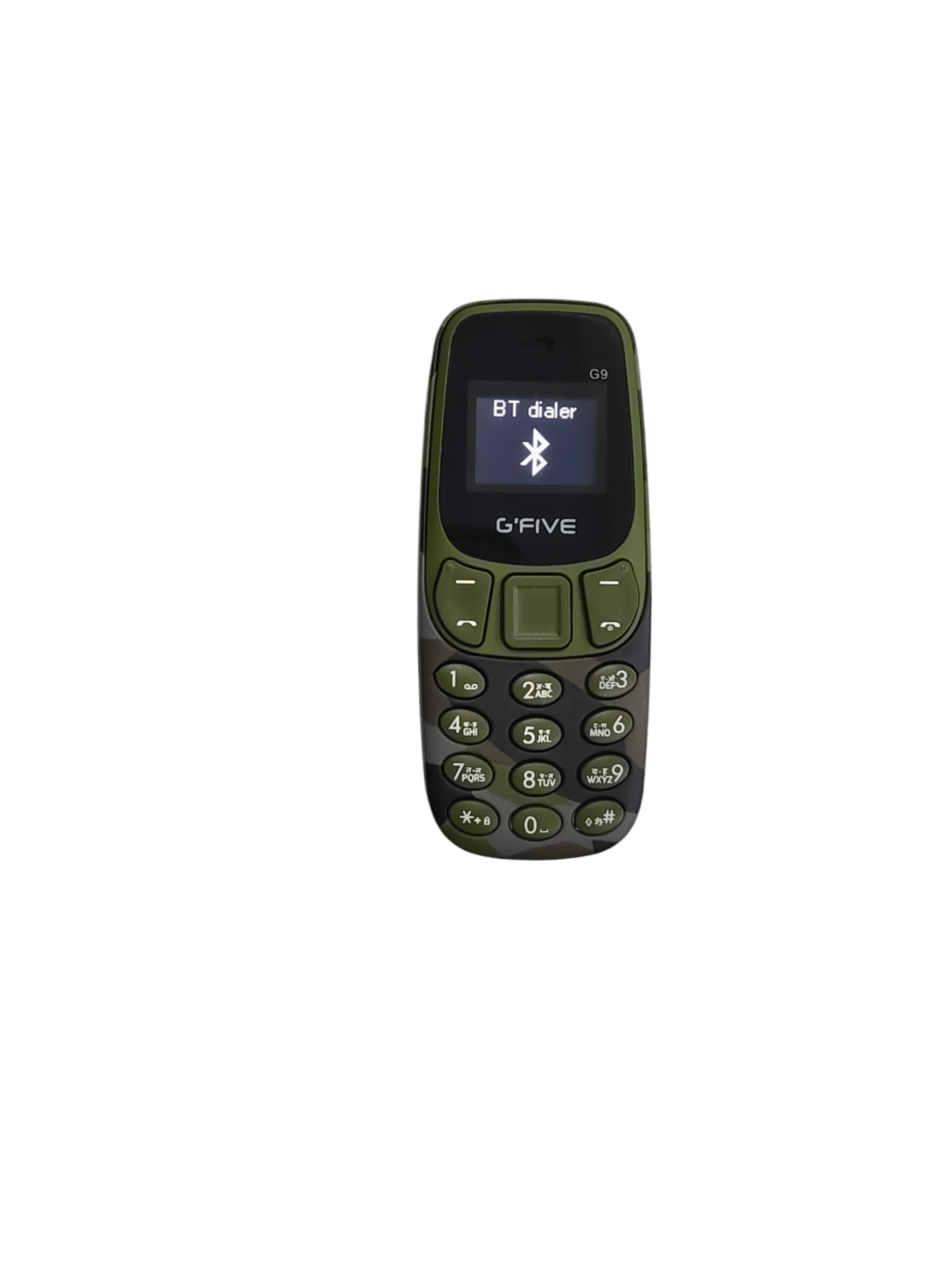 G'Five G9 Smallest KEYPAD Mobile with Magic Voice System (Army Green)