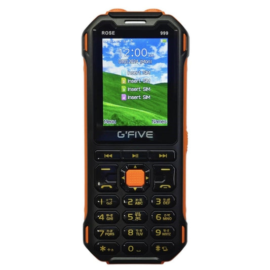 Gfive 999 Four Sim Support  Mobile  (Black-Orange)(New Sealed Pack)