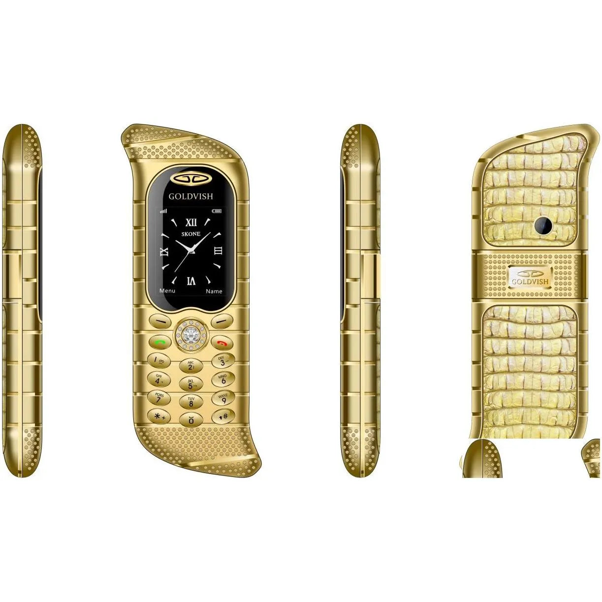 Leysky Royal Metallic Goldvish Design keypad Phone